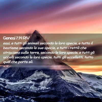 Picture 02 - Genesi 7:14 RIV - essi, e tutti gli animali secondo le loro specie, - Bible Verse Picture