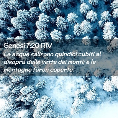 Picture 02 - Genesi 7:20 RIV - Le acque salirono quindici cubiti al disopra - Bible Verse Picture