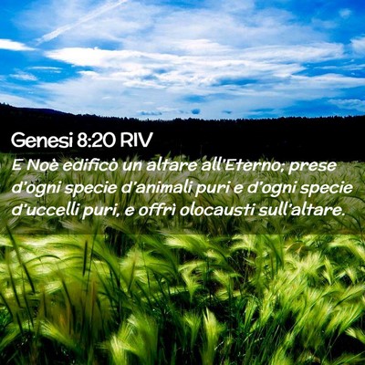 Picture 02 - Genesi 8:20 RIV - E Noè edificò un altare all’Eterno; prese - Bible Verse Picture