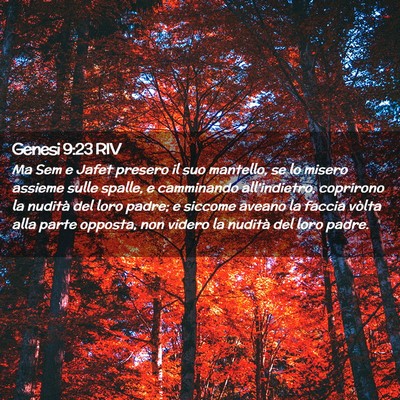 Picture 02 - Genesi 9:23 RIV - Ma Sem e Jafet presero il suo mantello, se lo - Bible Verse Picture