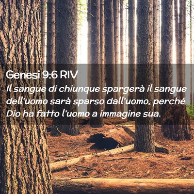 Picture 02 - Genesi 9:6 RIV - Il sangue di chiunque spargerà il sangue - Bible Verse Picture