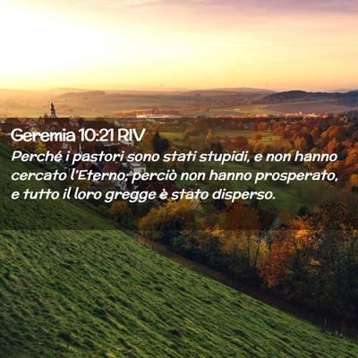 Picture 02 - Geremia 10:21 RIV - Perché i pastori sono stati stupidi, e non hanno - Bible Verse Picture