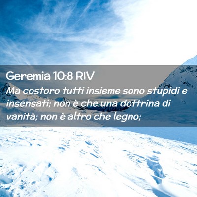 Picture 02 - Geremia 10:8 RIV - Ma costoro tutti insieme sono stupidi e - Bible Verse Picture