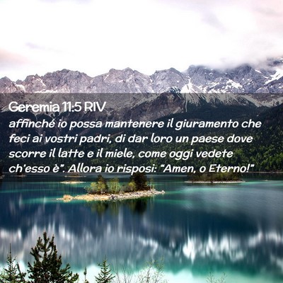 Picture 02 - Geremia 11:5 RIV - affinché io possa mantenere il giuramento che - Bible Verse Picture