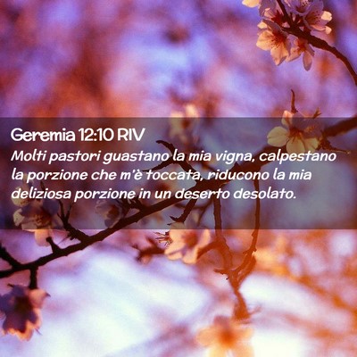 Picture 02 - Geremia 12:10 RIV - Molti pastori guastano la mia vigna, calpestano - Bible Verse Picture