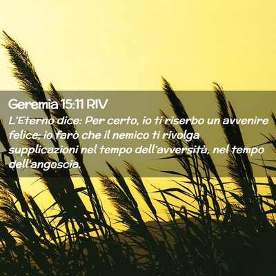 Picture 02 - Geremia 15:11 RIV - L’Eterno dice: Per certo, io ti riserbo un - Bible Verse Picture