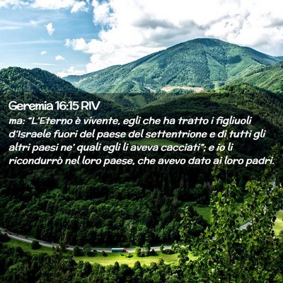 Picture 02 - Geremia 16:15 RIV - ma: “L’Eterno è vivente, egli che ha tratto - Bible Verse Picture