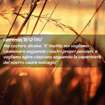 Picture 02 - Geremia 18:12 RIV - Ma costoro dicono: “E’ inutile; noi vogliamo - Bible Verse Picture