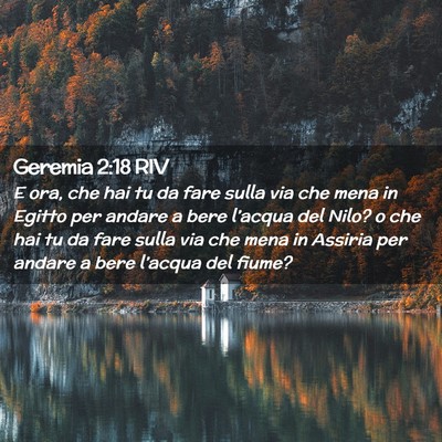 Picture 02 - Geremia 2:18 RIV - E ora, che hai tu da fare sulla via che mena in - Bible Verse Picture