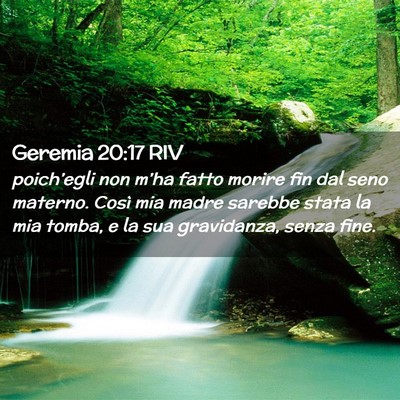 Picture 02 - Geremia 20:17 RIV - poich’egli non m’ha fatto morire fin dal seno - Bible Verse Picture