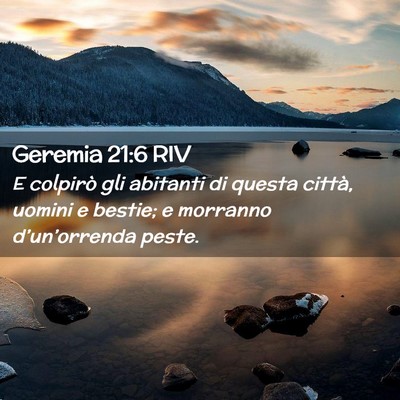 Picture 02 - Geremia 21:6 RIV - E colpirò gli abitanti di questa città, uomini - Bible Verse Picture