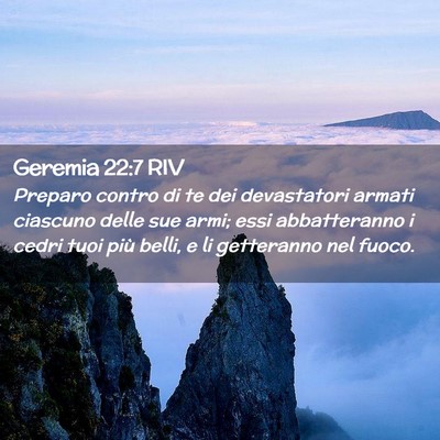 Picture 02 - Geremia 22:7 RIV - Preparo contro di te dei devastatori armati - Bible Verse Picture