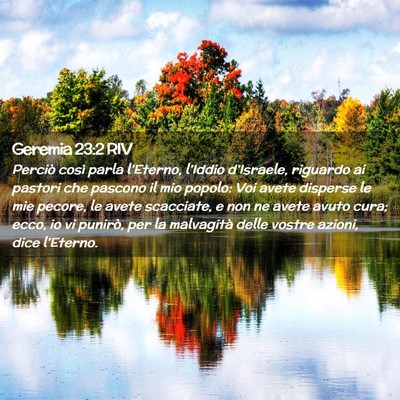 Picture 02 - Geremia 23:2 RIV - Perciò così parla l’Eterno, l’Iddio - Bible Verse Picture