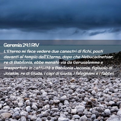 Picture 02 - Geremia 24:1 RIV - L’Eterno mi fece vedere due canestri di fichi, - Bible Verse Picture