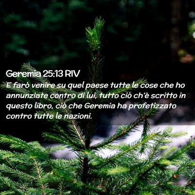 Picture 02 - Geremia 25:13 RIV - E farò venire su quel paese tutte le cose che ho - Bible Verse Picture