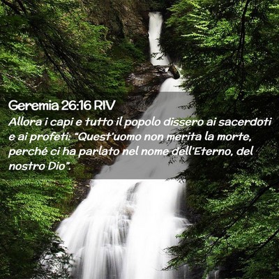 Picture 02 - Geremia 26:16 RIV - Allora i capi e tutto il popolo dissero ai - Bible Verse Picture