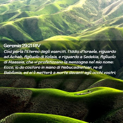 Picture 02 - Geremia 29:21 RIV - Così parla l’Eterno degli eserciti, l’Iddio - Bible Verse Picture