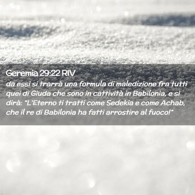 Picture 02 - Geremia 29:22 RIV - da essi si trarrà una formula di maledizione fra - Bible Verse Picture