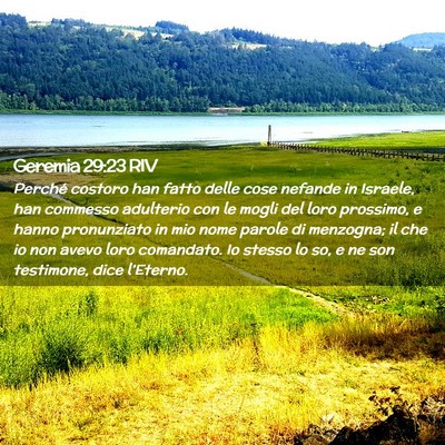 Picture 02 - Geremia 29:23 RIV - Perché costoro han fatto delle cose nefande in - Bible Verse Picture