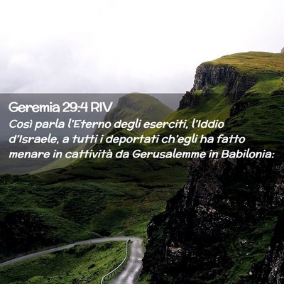 Picture 02 - Geremia 29:4 RIV - Così parla l’Eterno degli eserciti, l’Iddio - Bible Verse Picture
