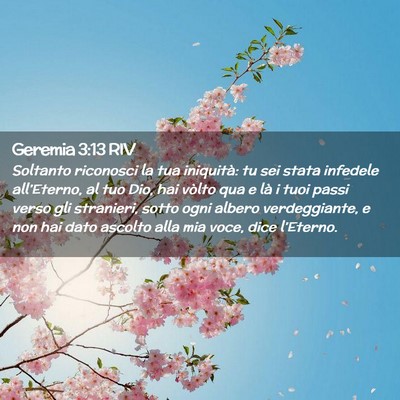 Picture 02 - Geremia 3:13 RIV - Soltanto riconosci la tua iniquità: tu sei stata - Bible Verse Picture