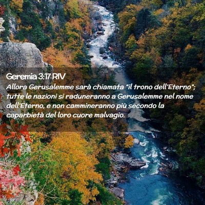 Picture 02 - Geremia 3:17 RIV - Allora Gerusalemme sarà chiamata “il trono - Bible Verse Picture