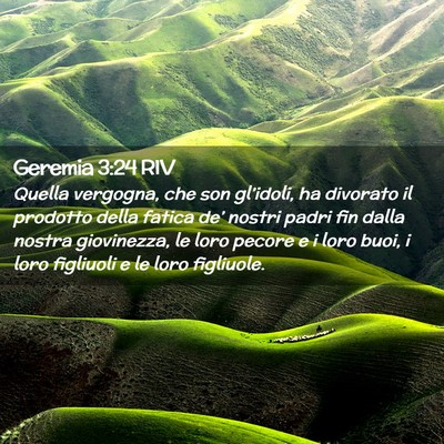 Picture 02 - Geremia 3:24 RIV - Quella vergogna, che son gl’idoli, ha divorato - Bible Verse Picture
