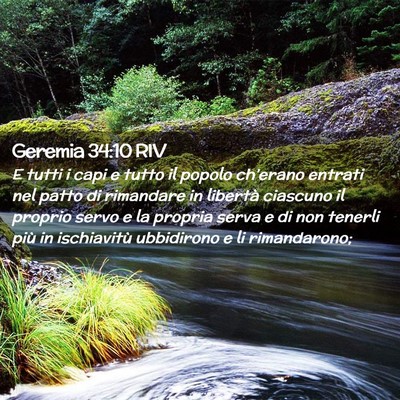 Picture 02 - Geremia 34:10 RIV - E tutti i capi e tutto il popolo ch’erano - Bible Verse Picture