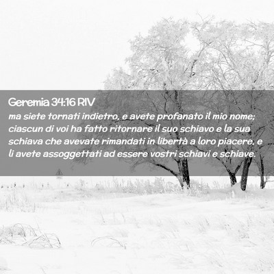 Picture 02 - Geremia 34:16 RIV - ma siete tornati indietro, e avete profanato il - Bible Verse Picture