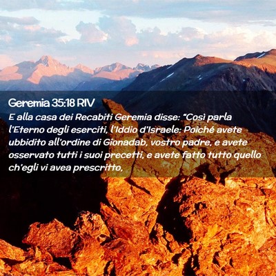 Picture 02 - Geremia 35:18 RIV - E alla casa dei Recabiti Geremia disse: “Così - Bible Verse Picture