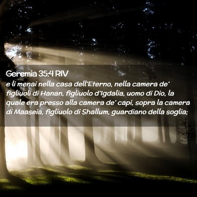 Picture 02 - Geremia 35:4 RIV - e li menai nella casa dell’Eterno, nella camera - Bible Verse Picture