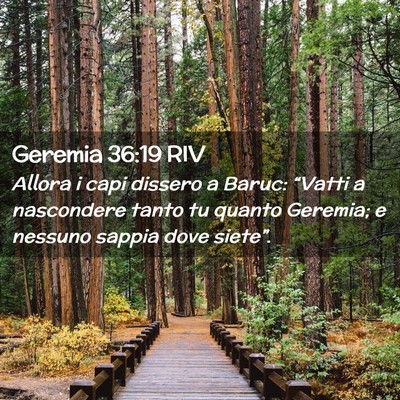 Picture 02 - Geremia 36:19 RIV - Allora i capi dissero a Baruc: “Vatti a - Bible Verse Picture