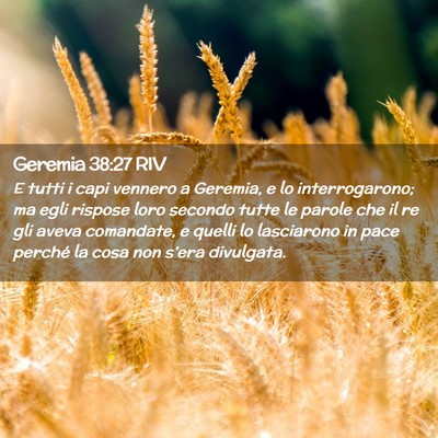Picture 02 - Geremia 38:27 RIV - E tutti i capi vennero a Geremia, e lo - Bible Verse Picture