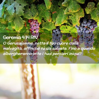 Picture 02 - Geremia 4:14 RIV - O Gerusalemme, netta il tuo cuore dalla - Bible Verse Picture