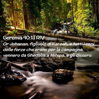 Picture 02 - Geremia 40:13 RIV - Or Johanan, figliuolo di Kareah, e tutti i capi - Bible Verse Picture