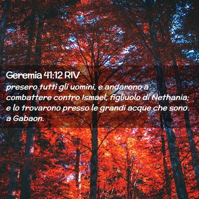 Picture 02 - Geremia 41:12 RIV - presero tutti gli uomini, e andarono a combattere - Bible Verse Picture