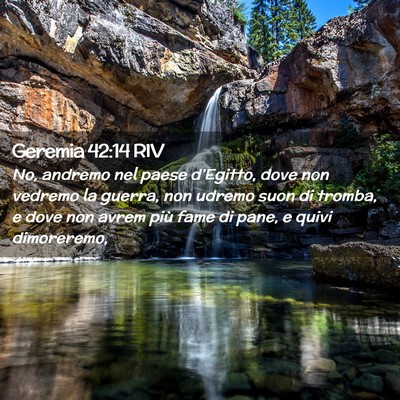 Picture 02 - Geremia 42:14 RIV - No, andremo nel paese d’Egitto, dove non - Bible Verse Picture