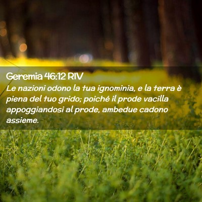 Picture 02 - Geremia 46:12 RIV - Le nazioni odono la tua ignominia, e la terra è - Bible Verse Picture