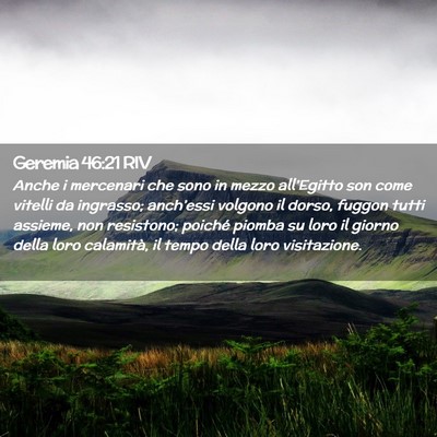Picture 02 - Geremia 46:21 RIV - Anche i mercenari che sono in mezzo all’Egitto - Bible Verse Picture