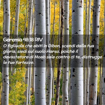 Picture 02 - Geremia 48:18 RIV - O figliuola che abiti in Dibon, scendi dalla tua - Bible Verse Picture