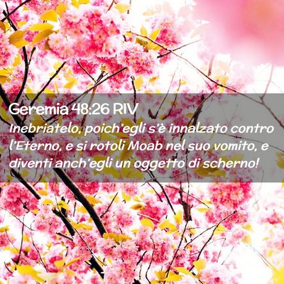Picture 02 - Geremia 48:26 RIV - Inebriatelo, poich’egli s’è innalzato contro - Bible Verse Picture