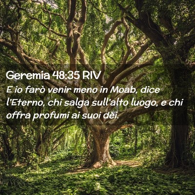 Picture 02 - Geremia 48:35 RIV - E io farò venir meno in Moab, dice l’Eterno, - Bible Verse Picture