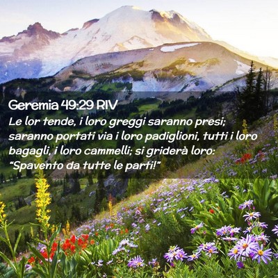Picture 02 - Geremia 49:29 RIV - Le lor tende, i loro greggi saranno presi; - Bible Verse Picture
