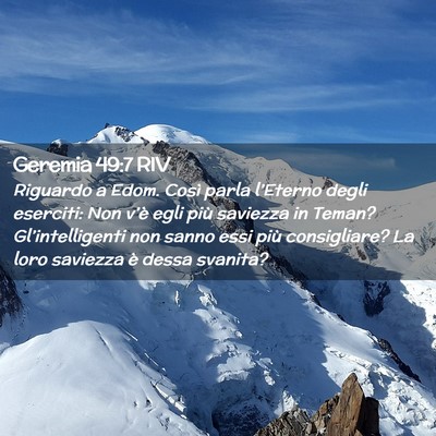 Picture 02 - Geremia 49:7 RIV - Riguardo a Edom. Così parla l’Eterno degli - Bible Verse Picture
