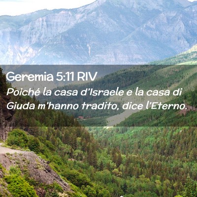 Picture 02 - Geremia 5:11 RIV - Poiché la casa d’Israele e la casa di Giuda - Bible Verse Picture