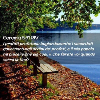 Picture 02 - Geremia 5:31 RIV - i profeti profetano bugiardamente; i sacerdoti - Bible Verse Picture