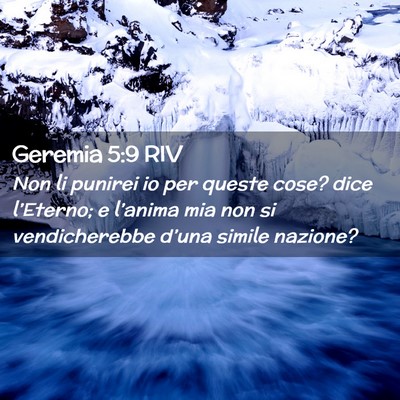 Picture 02 - Geremia 5:9 RIV - Non li punirei io per queste cose? dice - Bible Verse Picture