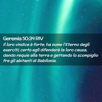 Picture 02 - Geremia 50:34 RIV - Il loro vindice è forte; ha nome l’Eterno - Bible Verse Picture