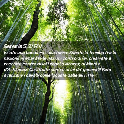 Picture 02 - Geremia 51:27 RIV - Issate una bandiera sulla terra! Sonate la tromba - Bible Verse Picture