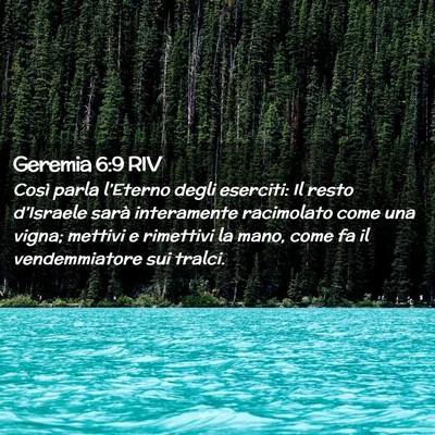 Picture 02 - Geremia 6:9 RIV - Così parla l’Eterno degli eserciti: Il resto - Bible Verse Picture